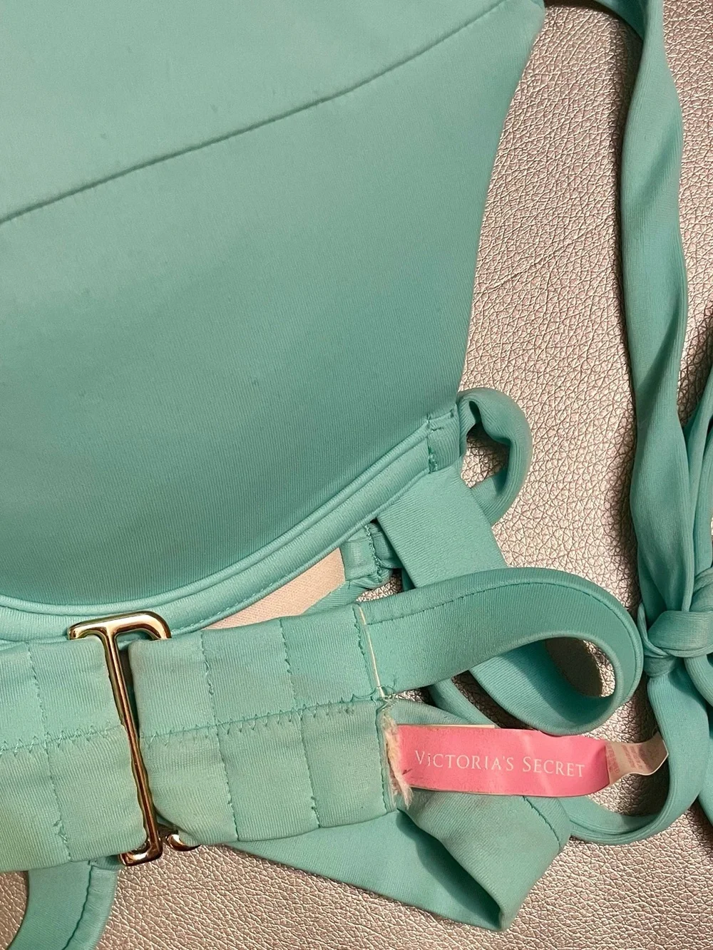Victoria’s Secret 32C Aqua Push-Up Halter Bikini Top - Picture 3 of 4